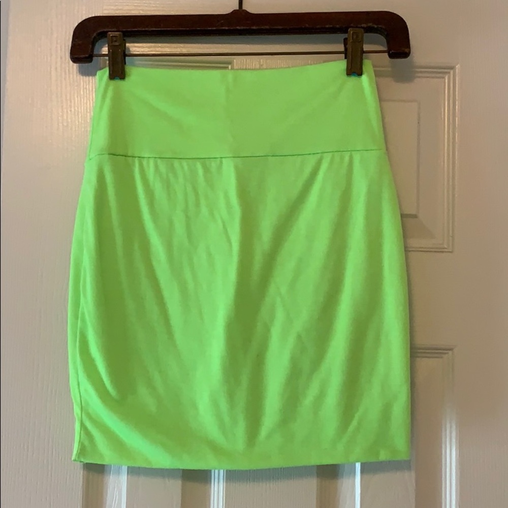 Bright Green/ Yellow Pencil Skirt
